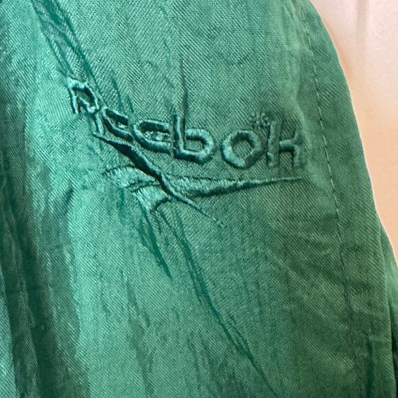 Vintage Reebok Size Large Green Tapered Leg Windbreaker Track Pants - Picture 5 of 7